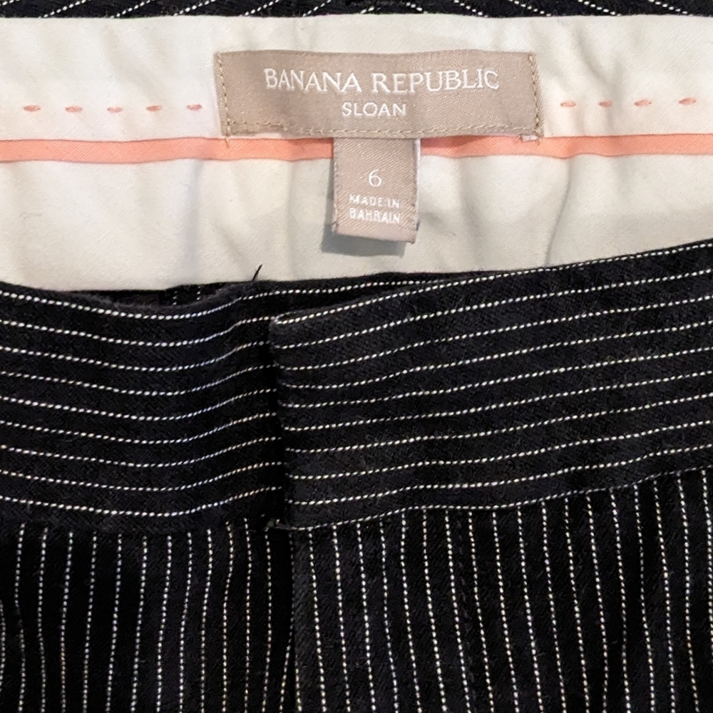 Banana Republic Sloan Black Pinstripe Pants
